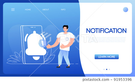 Cartoon illustration with notification people for marketing design. Isometric vector illustration 91953396