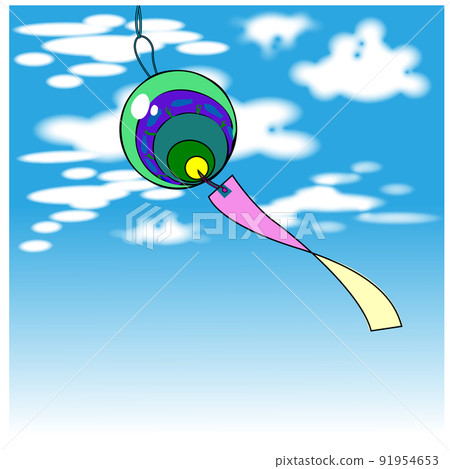 A wind chime played by a breeze 91954653