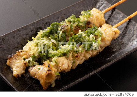 烤雞肉串大蔥鹹雞皮 烤雞肉串大蔥鹹雞皮 91954709