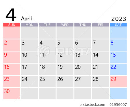 2023 年 4 月日曆 2023 年 4 月日曆 91956007