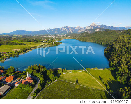 Lake Weissensee in Bavaria - beautiful small lake in the Allgau district 91956097