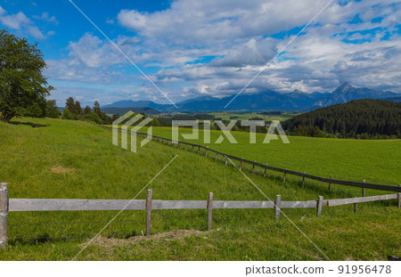Amazing nature of Bavaria in the Allgau district of the German Alps 91956478