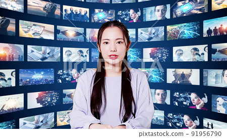 Female announcer TV program image Female announcer TV program image 91956790