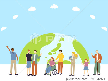 Diversity Diverse people Earth background 91956971