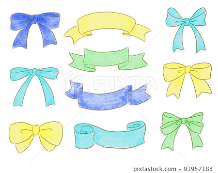 Summer color ribbon set - Stock Illustration [91957183] - PIXTA