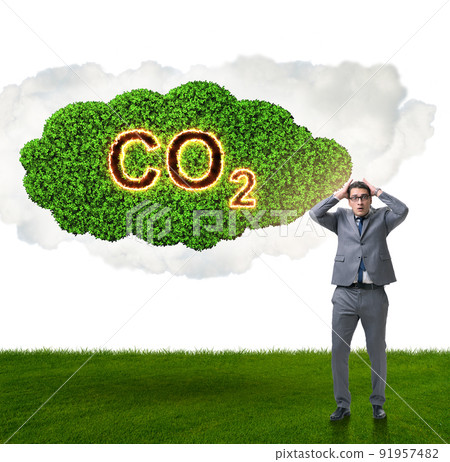 Ecological concept of greenhouse gas emissions 91957482