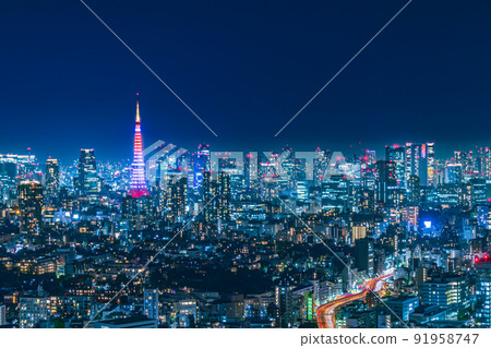[Cityscape of Tokyo] Night view of central Tokyo 91958747