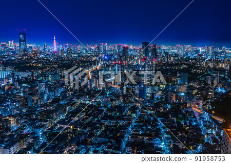【東京都市風景】東京市中心夜景 【東京都市風景】東京市中心夜景 91958753