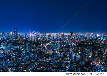 【東京都市風景】東京市中心夜景 【東京都市風景】東京市中心夜景 91958754