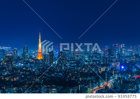 [Cityscape of Tokyo] Night view of central Tokyo 91958775