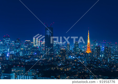 [Cityscape of Tokyo] Night view of central Tokyo 91958776