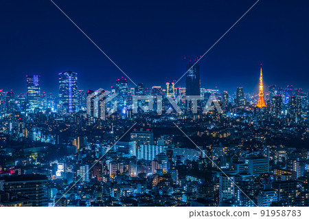 【東京都市風景】東京市中心夜景 【東京都市風景】東京市中心夜景 91958783