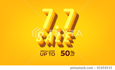 7.7 Online shopping day sale banner template on red background. 7.7 Online shopping day sale banner template on red background. 91959535