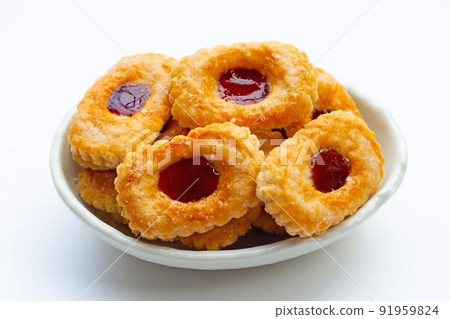 Puff pastry cookies filled with jam Puff pastry cookies filled with jam 91959824