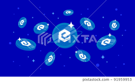 eCash (XEC) coins falling from the sky. XEC... - Stock Illustration ...