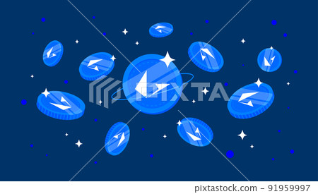 Loopring (LRC) coins falling from the sky. LRC cryptocurrency concept banner background. Loopring (LRC) coins falling from the sky. LRC cryptocurrency concept banner background. 91959997