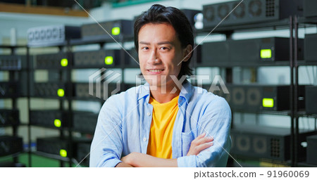 asian man smiling at camera 91960069