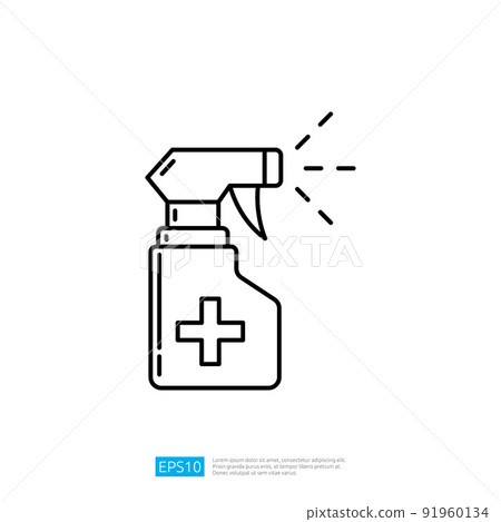 disinfection spray line icon. vector illustration 91960134