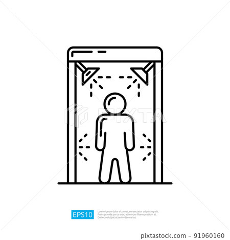 Disinfection tunnel Vector Line icon 91960160