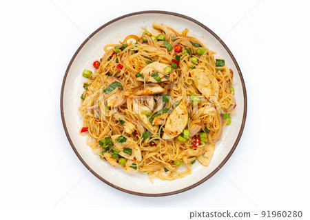 Rice vermicelli noodles spicy salad 91960280