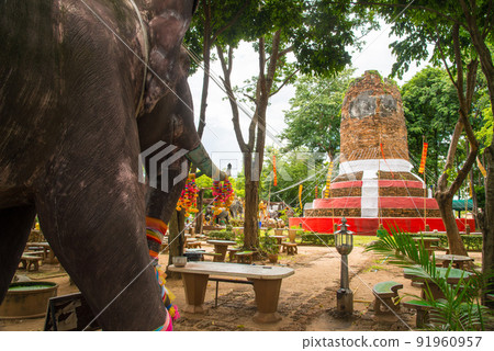 The burial site of Queen Chamdhevi's war elephant in Lamphun province of Thailand. The burial site of Queen Chamdhevi's war elephant in Lamphun province of Thailand. 91960957