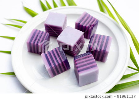 Butterfly pea and coconut milk jelly Butterfly pea and coconut milk jelly 91961137