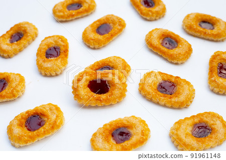 Puff pastry cookies filled with jam Puff pastry cookies filled with jam 91961148