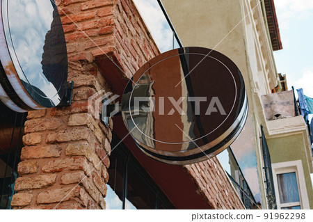 Cafe blank signboard on the street mock up Cafe blank signboard on the street mock up 91962298