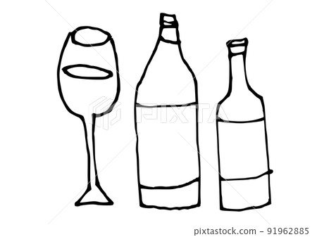 Daily necessities simple illustration line drawing liquor Daily necessities simple illustration line drawing liquor 91962885