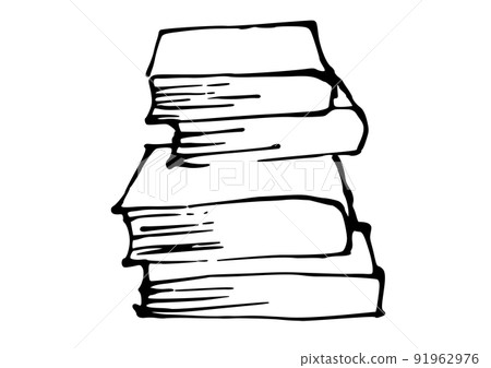 Daily necessities Simple illustration Line drawings Stacked books 91962976