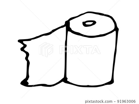 日用品簡單插圖線條畫衛生紙 91963006