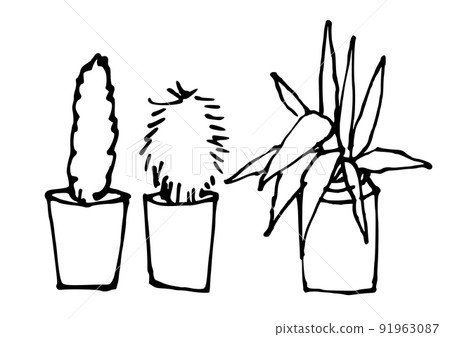 Daily necessities simple illustration line drawing Ueki 91963087