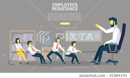 Employees resistance vector web banner design template Employees resistance vector web banner design template 91964354
