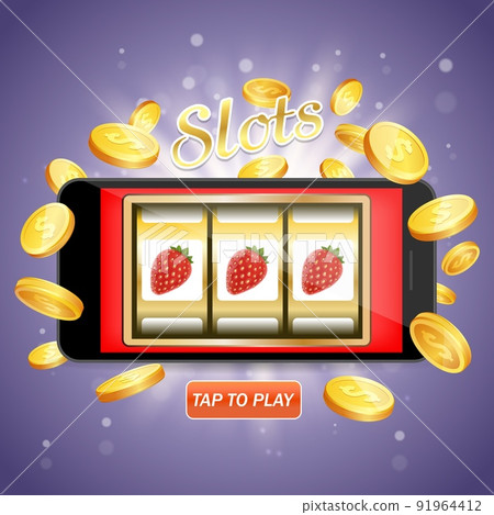 Online slots vector poster banner design template 91964412