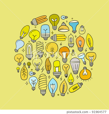 Light bulbs collection. Modern and retro set... - Stock Illustration ...