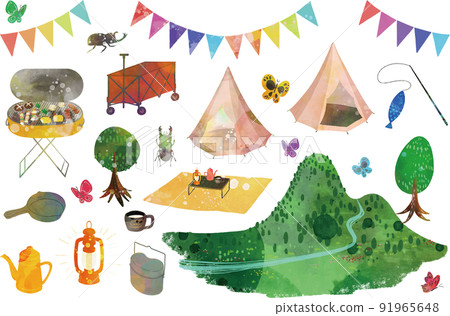 Outdoor illustration material 91965648