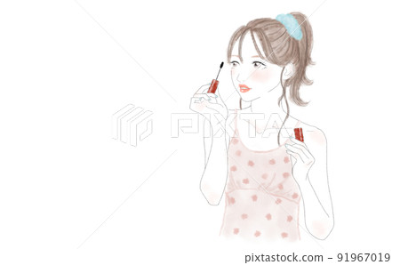 塗睫毛膏的女孩（橫屏） 91967019