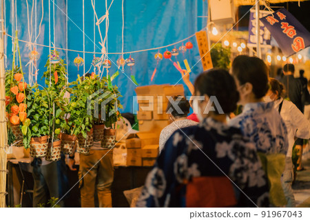 Summer tradition Hozuki City walking in the cool evening 91967043