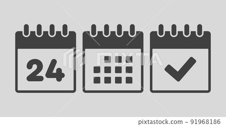 Vector icon page calendar number 24, agenda, done Vector icon page calendar number 24, agenda, done 91968186