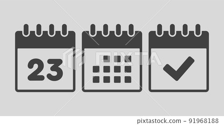Vector icon page calendar number 23, agenda, done Vector icon page calendar number 23, agenda, done 91968188