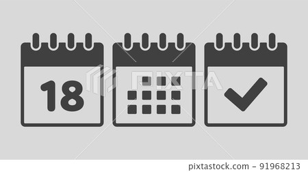 Vector icon page calendar number 18, agenda, done Vector icon page calendar number 18, agenda, done 91968213
