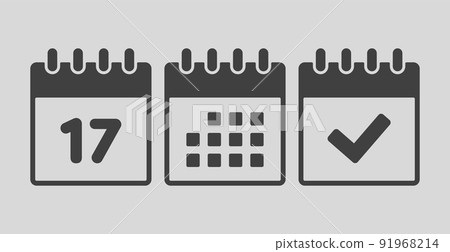 Vector icon page calendar number 17, agenda, done 91968214