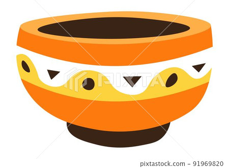 Bowl with ancient ornament, pottery from clay 91969820