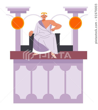 Roman Empire ruler sitting in amphitheater vector 91970003