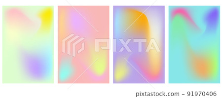 Pastel Soft Rainbow Gradient Set of vector background templates. Blurred colorful background for ads and banners 91970406