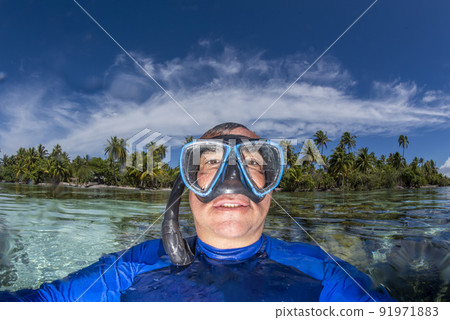 coral reef underwater in french polynesia tahaa island 91971883