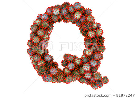 Letter Q from viruses. 3D rendering Letter Q from viruses. 3D rendering 91972247