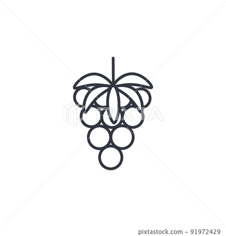 Raspberry line icon isolated vector - Stock Illustration [91972429] - PIXTA