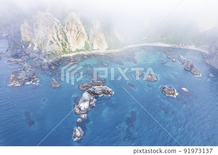Hokkaido Shakotan Shimamui Coast (aerial) 91973137