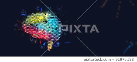 Conceptual technology illustration of artificial intelligence Conceptual technology illustration of artificial intelligence 91973158